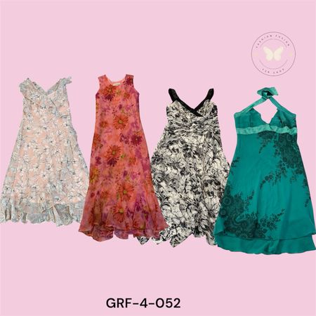 Chic Printed Poly Dress – Modern Floral Design (GRF-4-052)