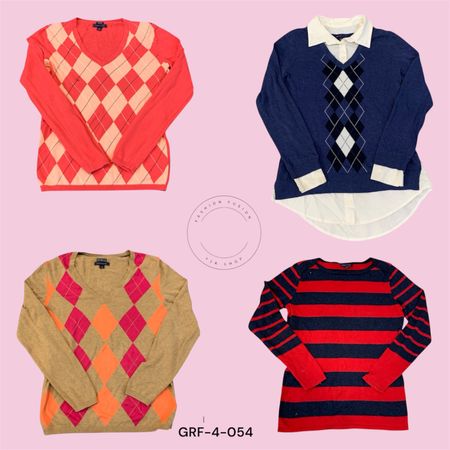 Tommy Hilfiger Women’s V-Neck Knit Sweater – Red (GRF-4-054)