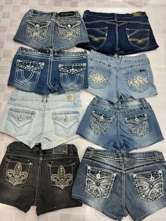 R588 Upcycled Ladies Embellished Sexy Hot Shorts