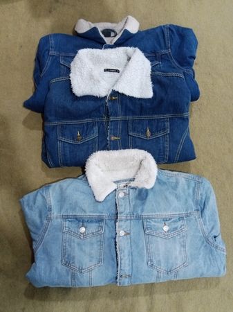 Branded Denim Sherpa Jacket