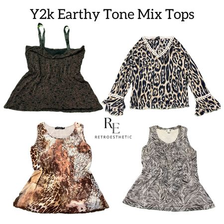 Y2K Earty Tone Mix Tops RE-2999