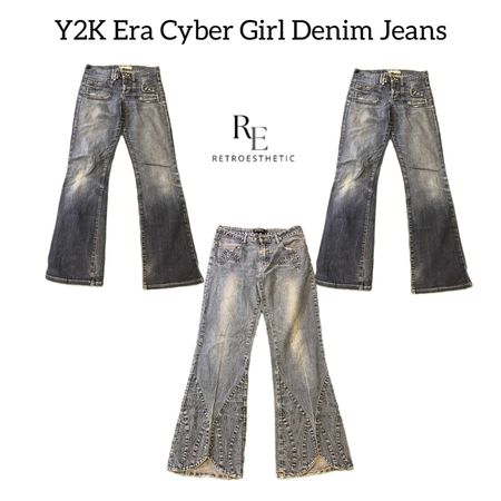 Y2K Era Cyber Girl Denim Jeans RE-3003