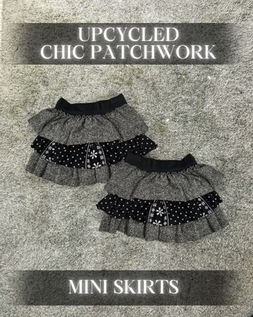 Upcycled Chic Patchwork Mini Skirts