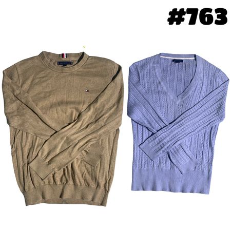 Tommy Hilfiger Men’s Crew Neck & V-Neck Knit Sweaters – Classic Winter Pullover #763