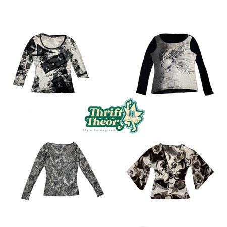 Y2K black printed full sleeve tops (MH-014)