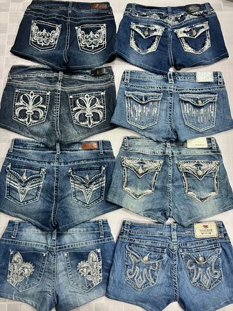 R100 Upcycled Ladies Y2k Embellished Sexy Hot Shorts