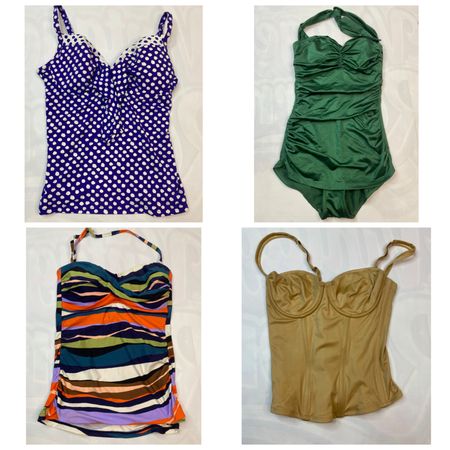 Y2K Summer & Swim Aesthetic Mix - Ruched Halter Tops, Polka Dot Tankinis & Structured Bustiers VR-247