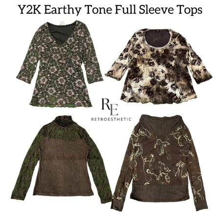 Y2K Earthy Tone Full Sleeve Tops RE-3021