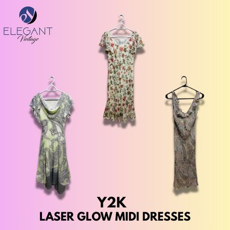Y2K Laser Glow Midi Dresses - EV1338