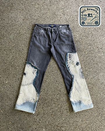 Upcycled Tapestry Panel Denim Jeans