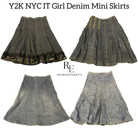 Y2K NYC IT Girl Denim Mini Skirts RE-3022