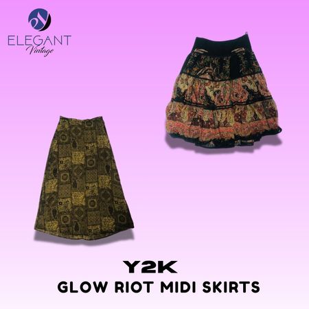 Y2K Glow Riot Midi Skirts - EV1365