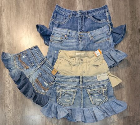 4982 - Upcycled Mini Denim Skirts