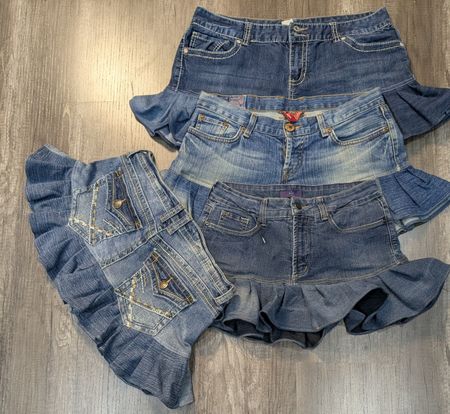 4983 - Upcycled Mini Denim Skirts
