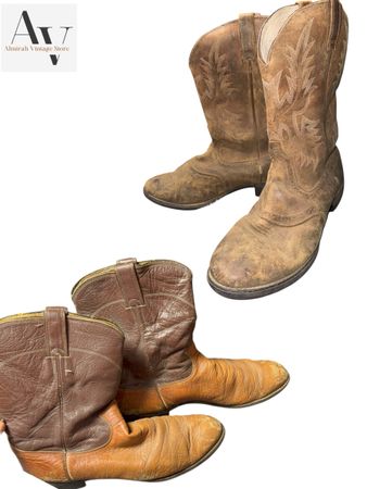 Leather and cow boy boots