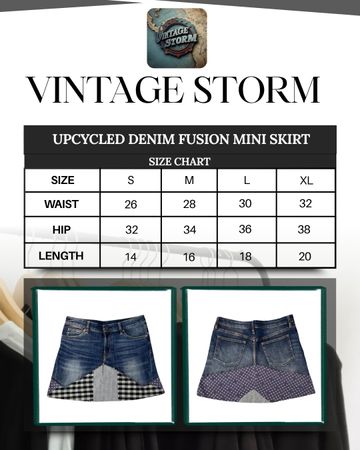 Upcycled Denim Fusion Skirt
