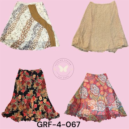 Printed Poly Skirt – Lightweight Casual Wear (GRF-4-067)
