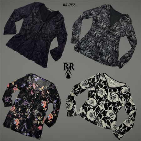 Y2K All Black Rave Full Sleeve Tops (AA-753)