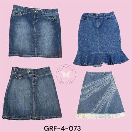 Timeless High-Waist Denim Midi Skirt (GRF-4-073)