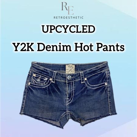 Upcycled Y2K Denim Micro Mini Shorts