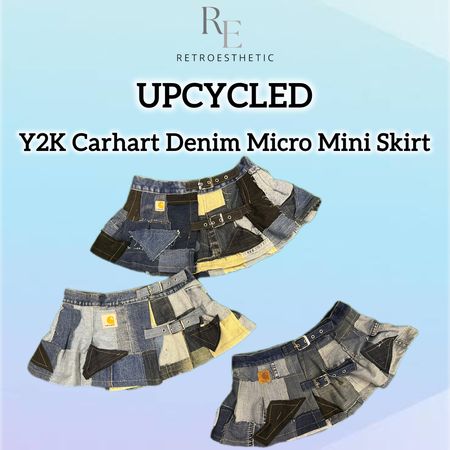 Upcycled Carhartt Denim Patchwork Mini Skirts