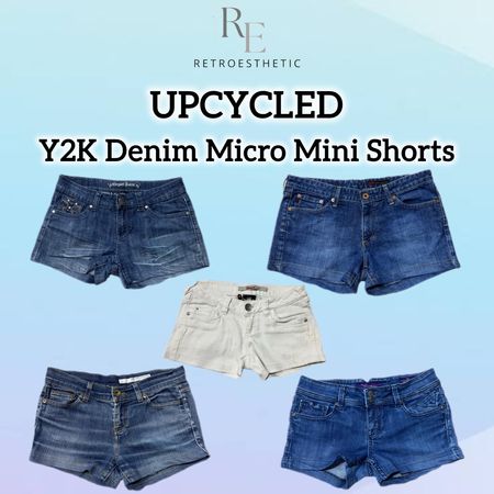 Upcycled Y2K Denim Micro Mini Shorts