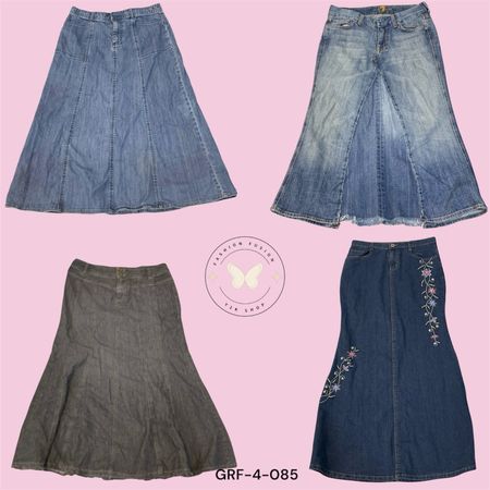 Women’s High-Waist Denim Maxi Skirt (GRF-4-085)