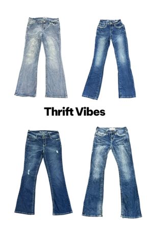 TH0001 Vintage Y2K Flared bootcut Jeans – Retro High-Waist Street Style
