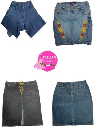 Y2k unique dark fade denim skirts