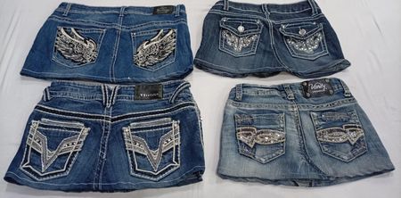 CR7386 Upcycled Y2K Mini Denim Skirts