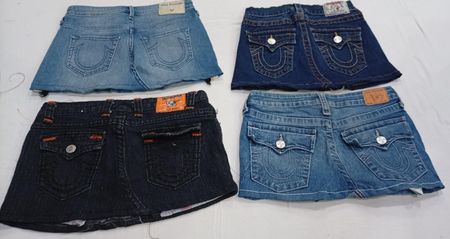 CR7387 Upcycled True Religion Mini Denim Skirts