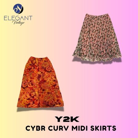 Y2K Cyber Curv Midi Skirts - EV1387