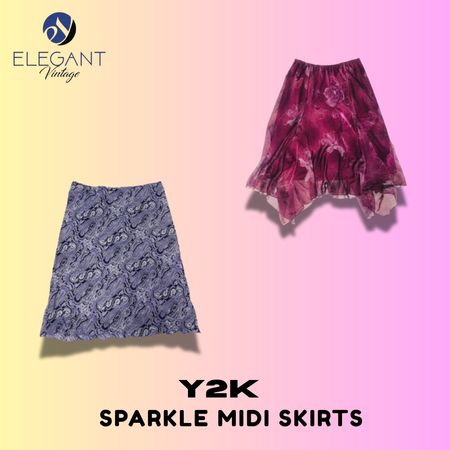 Y2K Sparkle Midi Skirts - EV1391