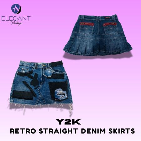 Y2K Retro Straight Denim Skirts - EV1423