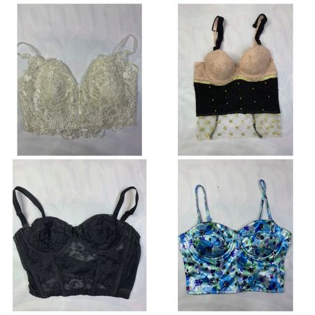 Y2K Romantic & Coquette Bustier Mix - Floral Satin, Lace Corsets & Embellished Mesh Tops VR-268