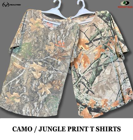 Premium (Camo/Jungle) print T-Shirts included mossy oak, RealTree and other brands