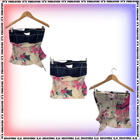 Upcycled Denim & Chiffon Tube Tops