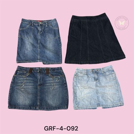 Y2K Low Rise Denim Mini Skirt – Vintage Blue Wash (GRF-4-092)