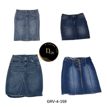 Mid-Length Denim Skirt – Classic Street Style Essential (GRV-4-159)
