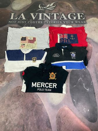 Vintage Polo Ralph Lauren Rugby Shirt – Classic Striped Long Sleeve Polo Tee