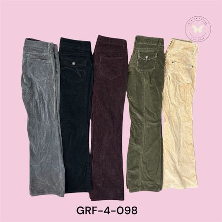 Corduroy Pants for Women – Stylish High Rise Relaxed Fit  (GRF-4-098)