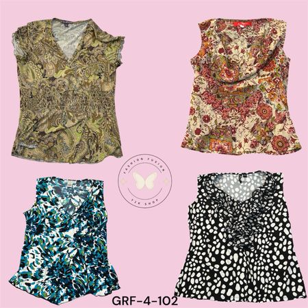 Y2K Women’s Printed Polyester Blouse – Stylish & Lightweight Top (GRF-4-102)