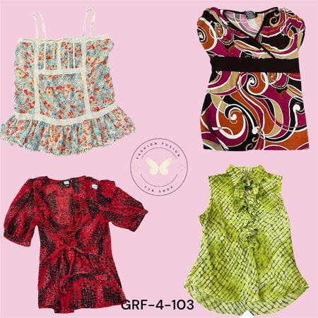 Y2K Women’s Fashion Printed Polyester Shirt Blouse (GRF-4-103)