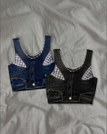 Upcycled Denim Fusion Top
