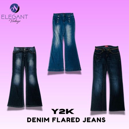 Y2K Denim Flared Jeans - EV1430