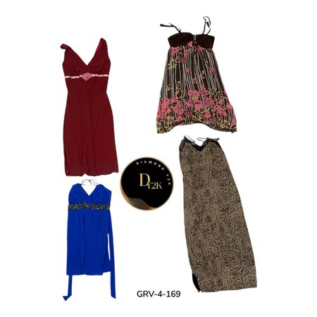 Y2k printed poly dress (GRV-4-169)