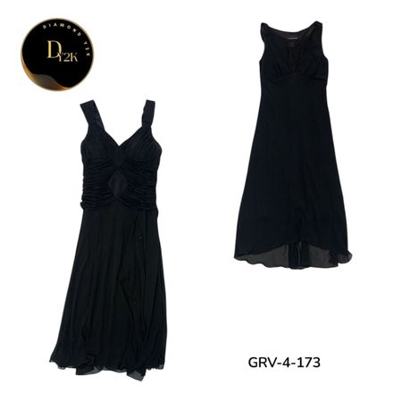 Y2k black poly dress (GRV-4-173)