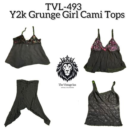 Y2K Grunge Girl Vibe Cami Tops (TVL-493)