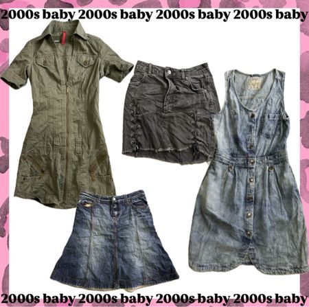 Retro y2k denim mix: midi skirts, dresses-109