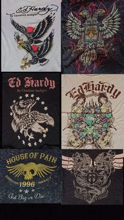 Ed Hardy&Affliction Graphic/Tatto Men T-Shirt 6Pcs